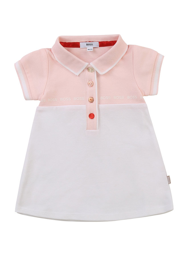 HUGO BOSS Baby Polokleid Kleid rosa weiß rosegold