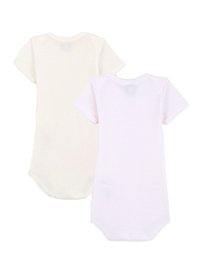 Petit Bateau Baby Bodyset  Mädchen 2 Teile rosa creme