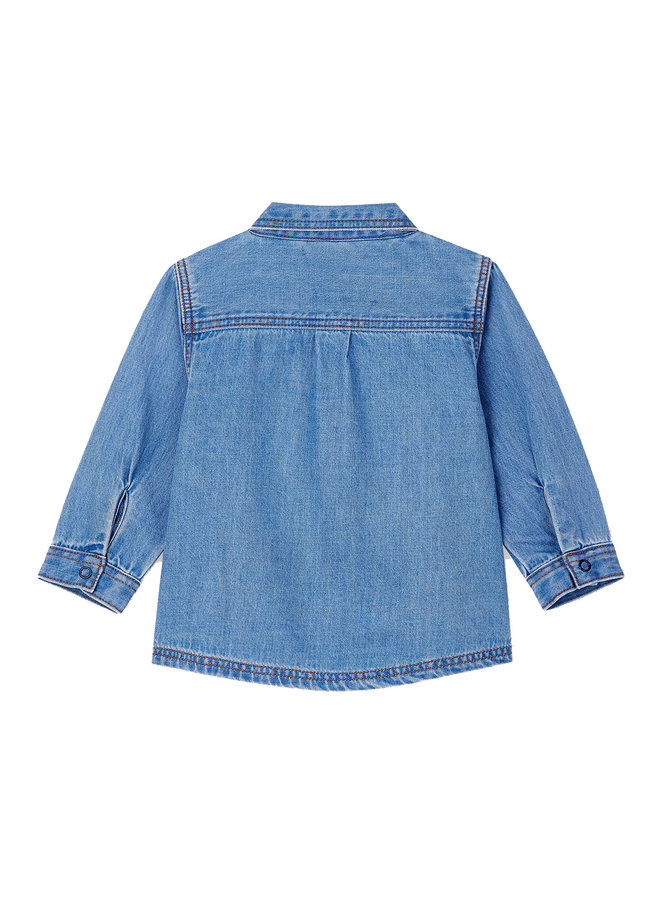 Betit Bateau Jeans-Babyhemd aus leichtem Denim