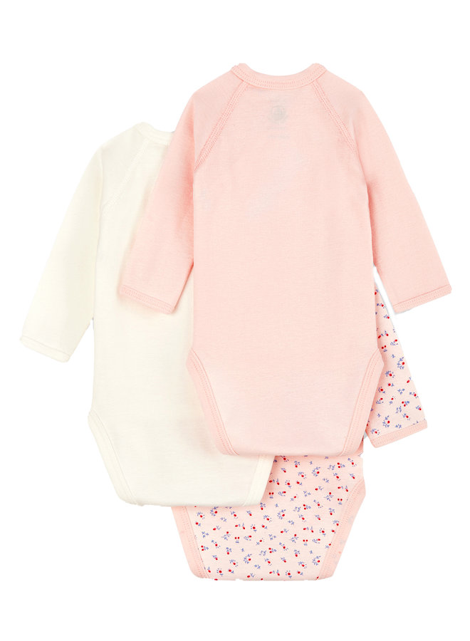 Petit Bateau Baby Bodyset  Mädchen  3 Teile rosa creme