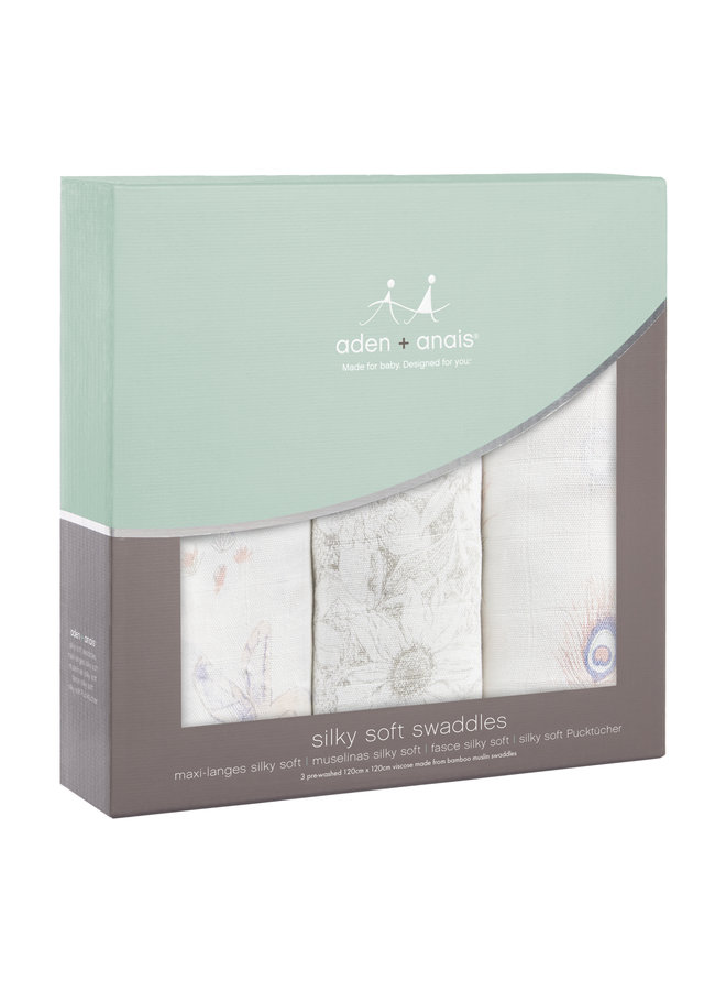 aden + anais 3-pack silky soft swaddles featherlight