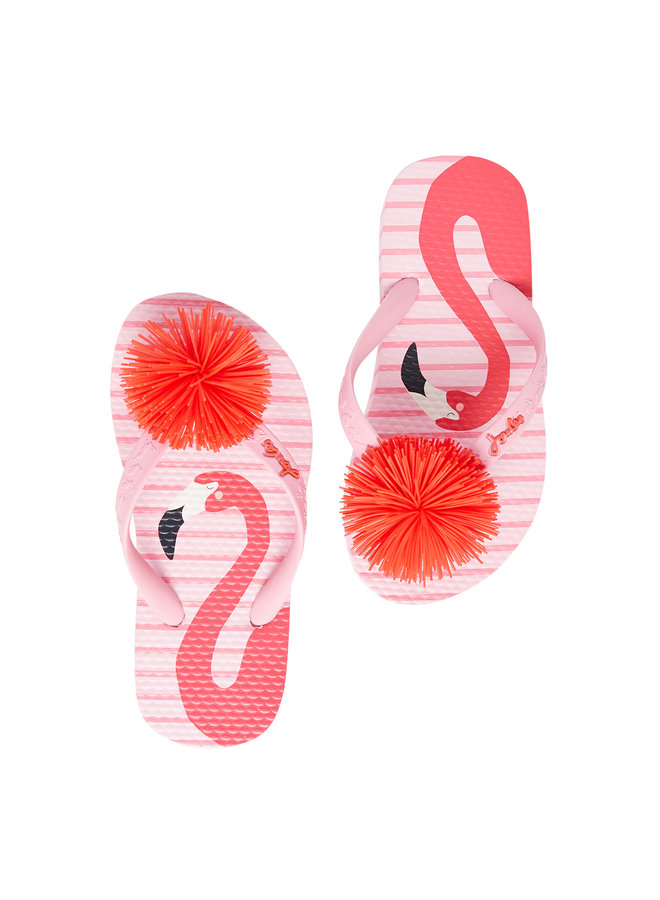 TOM JOULE Zehentrenner Sandalen Flamingo Streifen -