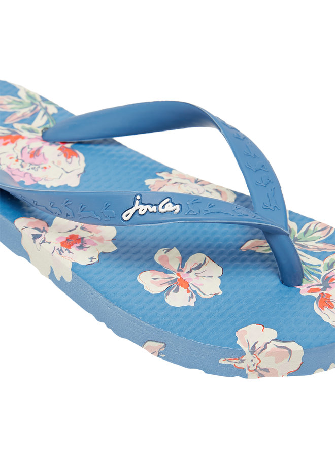 TOM JOULE Zehentrenner Sandalen Blumen blau