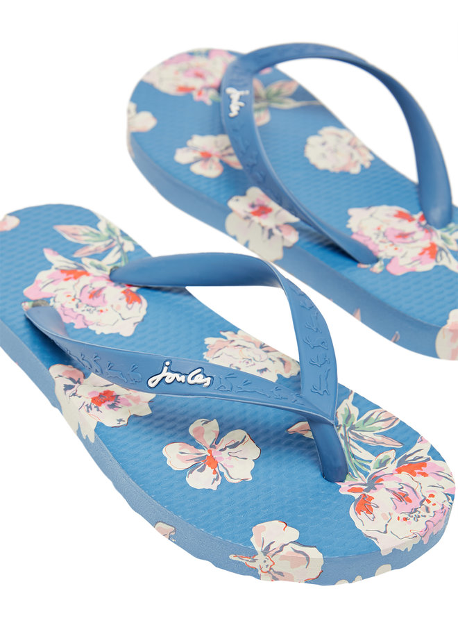 TOM JOULE Zehentrenner Sandalen Blumen blau