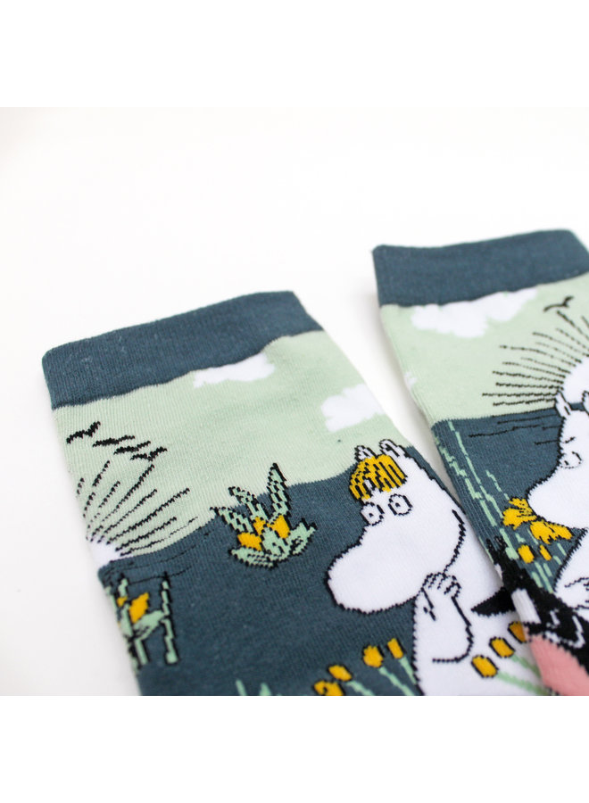 House of Disaster Socken Mumin Lotusblumen mit schönem Print