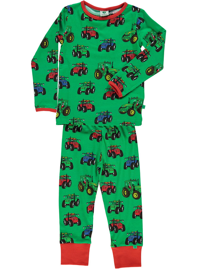 SMAFOLK Pyjama  allover Traktor grün