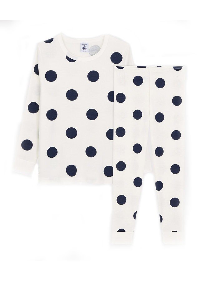 Petit Bateau Pyjama creme Dots aus Biobaumwolle