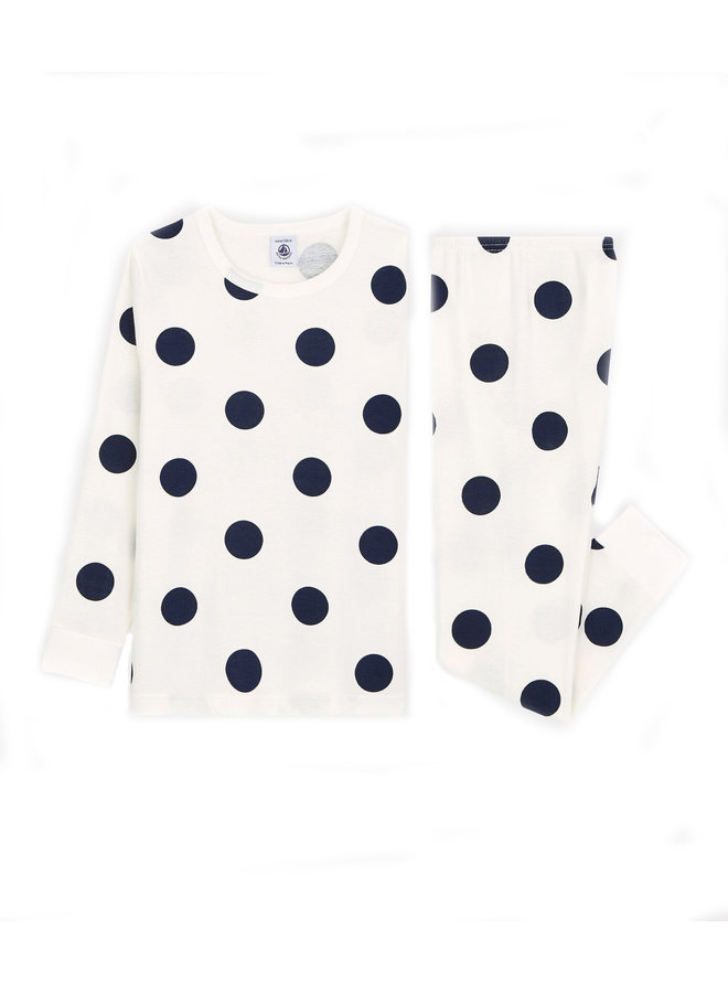 Petit Bateau Pyjama creme Dots aus Biobaumwolle