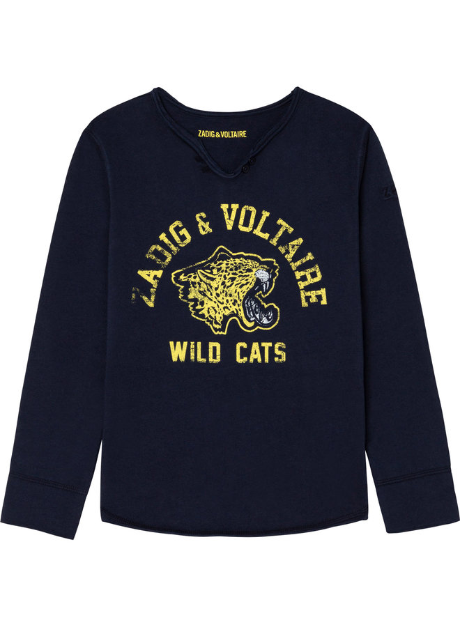 Zadig & Voltaire Longsleeve nachtblau wild cats