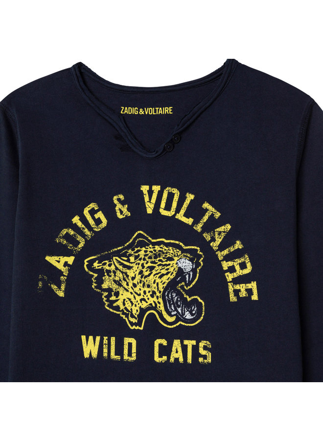 Zadig & Voltaire Longsleeve nachtblau wild cats