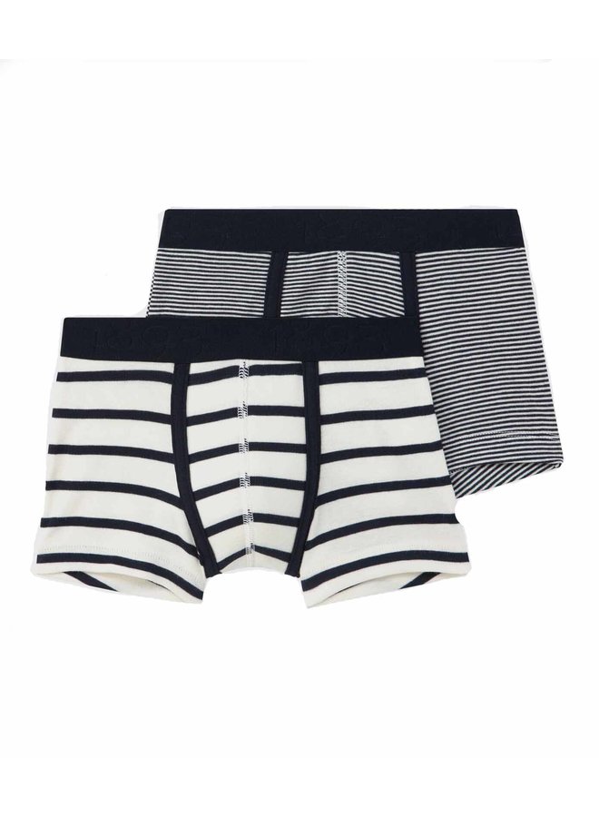 Petit Bateau Boxershorts set Jungen 2 Teile blau weiß