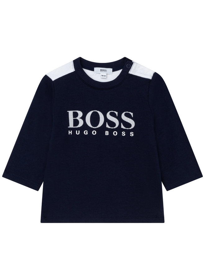 HUGO BOSS Baby Kombination weiß marine Longsleeve und Hose