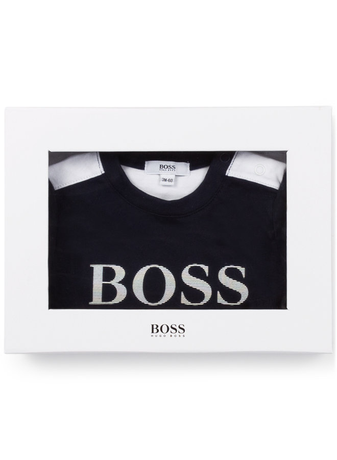 HUGO BOSS Baby Kombination weiß marine Longsleeve und Hose