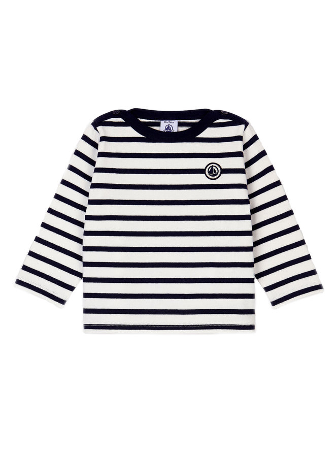 Petit Bateau Langarmshirt Streifen Mariniere blau weiß