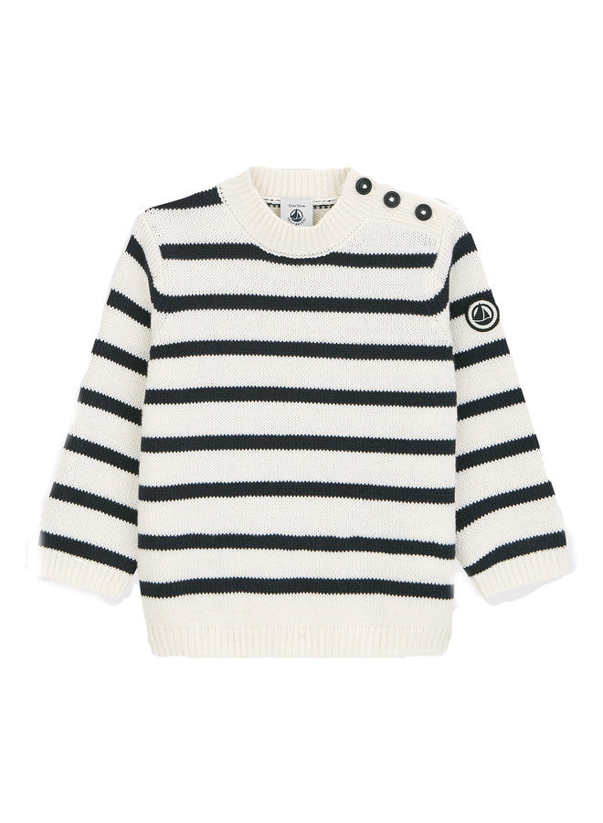 Petit Bateau Strickpullover marine creme Streifen