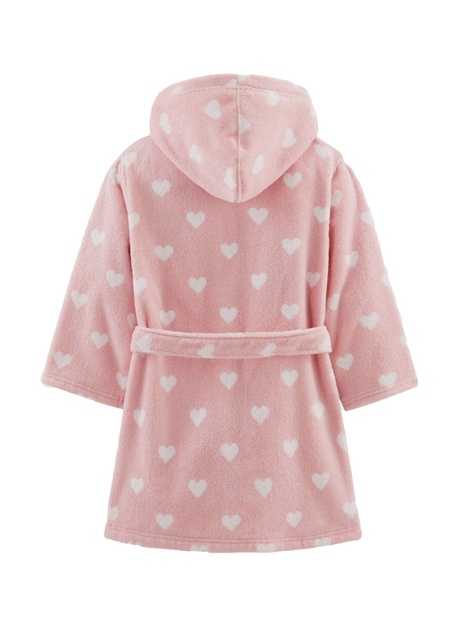 Petit Bateau Frottee Bademantel rosa mit Herzen