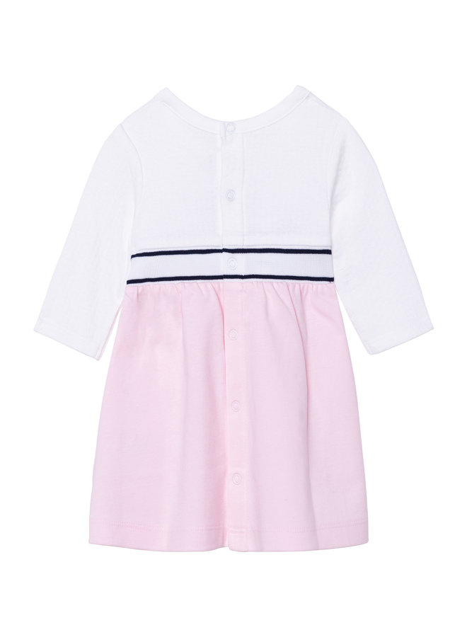 HUGO BOSS Baby Langarm Kleid rosa weiß