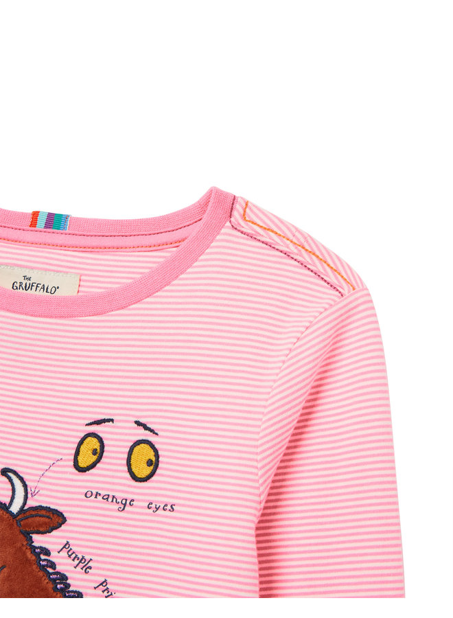 TOM JOULE Langarmshirt Ava Gruffalo rosa weiß gestreift