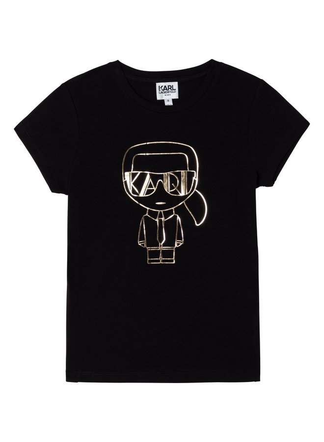 KARL LAGERFELD KIDS T-Shirt schwarz gold iconic Mini Me