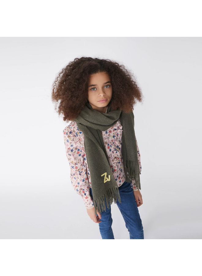 Zadig & Voltaire KIDS Schal khaki mit Logo Stitching