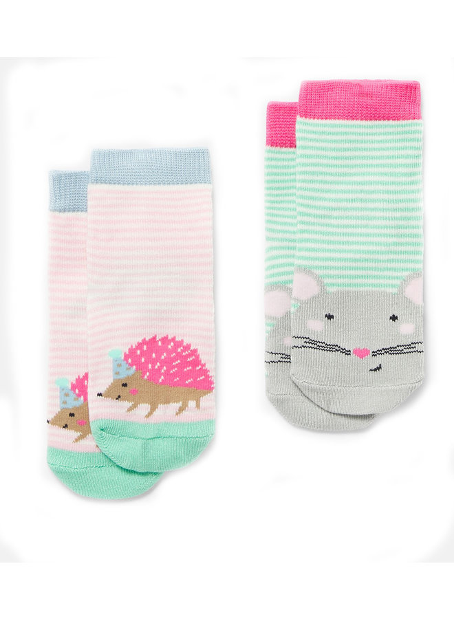 TOM JOULE Neat Feet 2er-Pack Motiv-Socken Maus und Igel