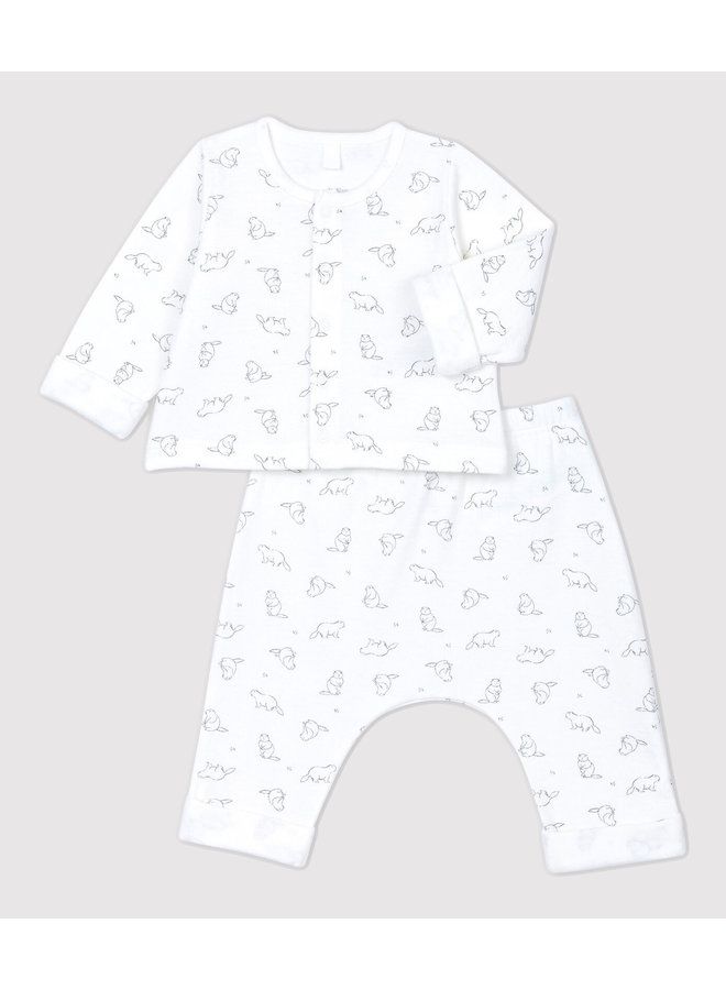 Petit Bateau 2-teiliges Babyset Biber Print