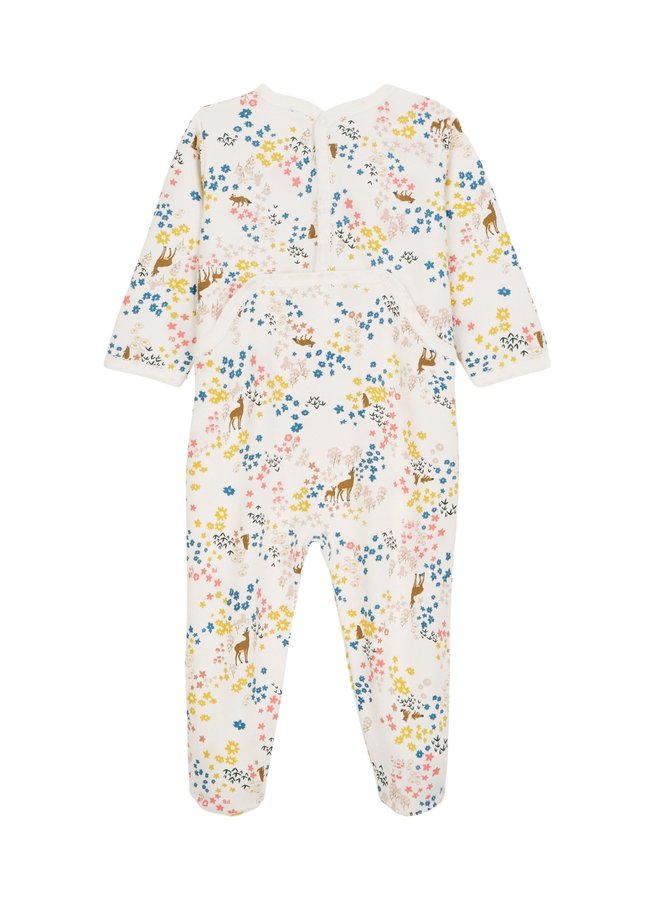 Petit Bateau Bodysuit aus Molton mit  Allover Tier und Blumen  Print