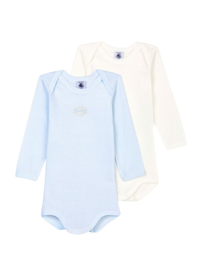 Petit Bateau Baby Bodyset langärmlig Jungen 2 Teile