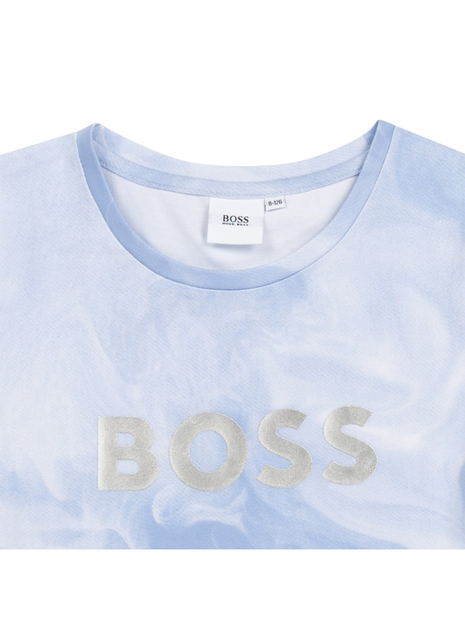 HUGO BOSS Mädchen T-Shirt hellblau mit Logo