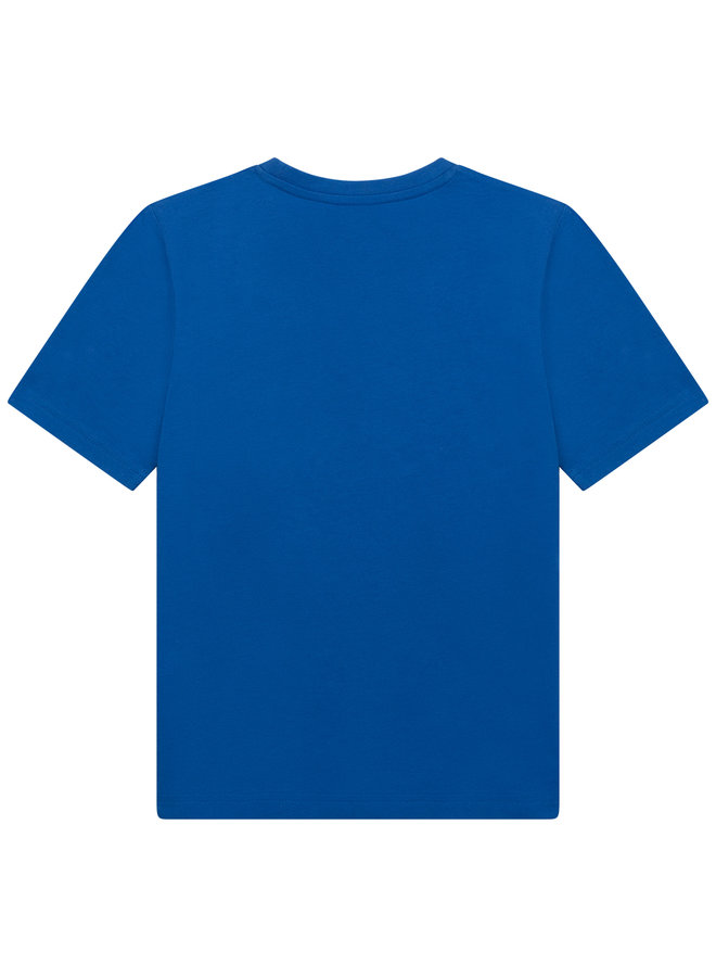 HUGO BOSS Kinder T-Shirt blau mit  Logo - Flock