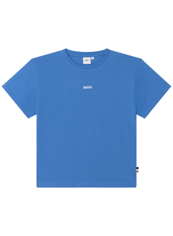 HUGO BOSS Kinder T-Shirt himmelblau mit  Logo - Flock