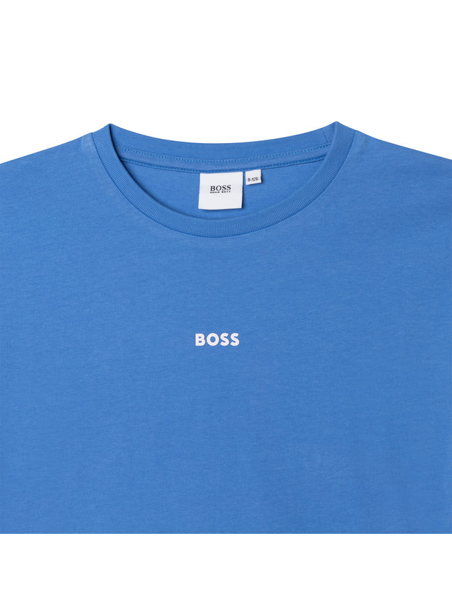 HUGO BOSS Kinder T-Shirt himmelblau mit  Logo - Flock