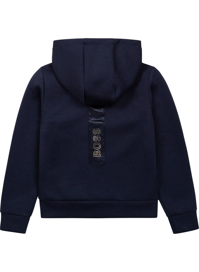 HUGO BOSS Mädchen Trainingsjacke Hoodie navy gold