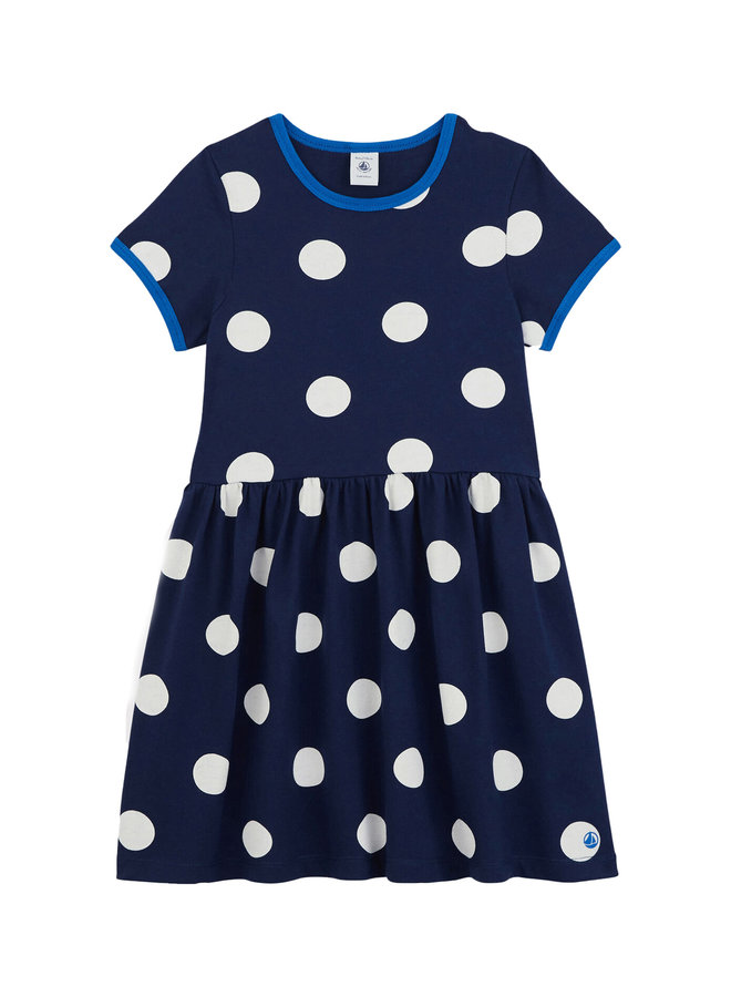 Petit Bateau kurzärmeliges gepunktetes Kleid