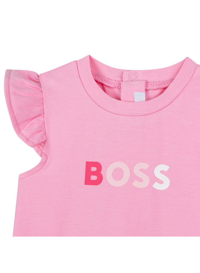 HUGO BOSS edler Baby Spieler pink / rosa mit Logo Print