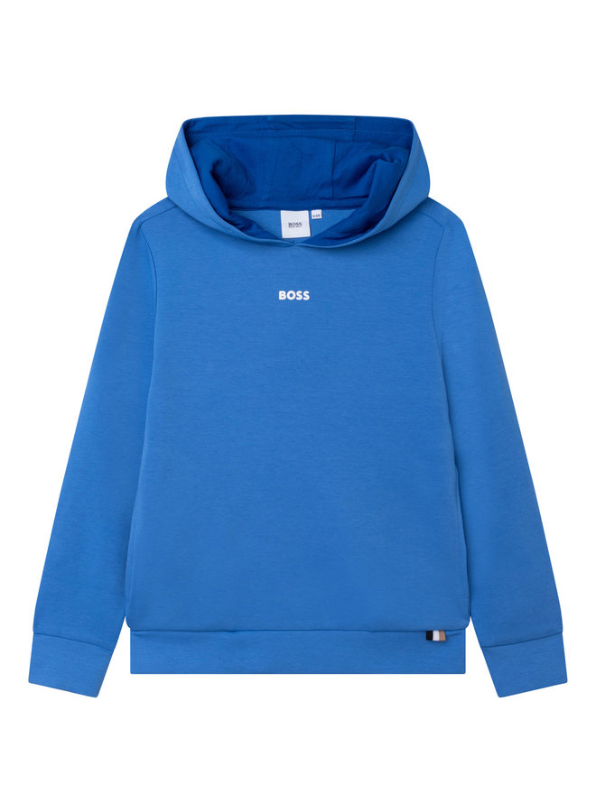 HUGO BOSS Kinder Kapuzen-Sweatshirt himmelblau mit Logo Print