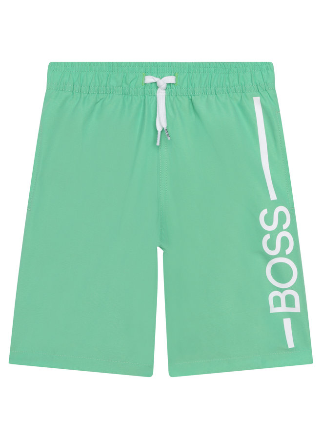 HUGO BOSS Surfershorts grün mit  Logo