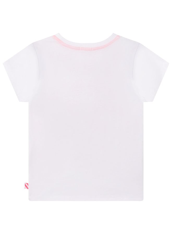 Billieblush T-Shirt weiß creme Krebs mit Pailletten in rosa orange