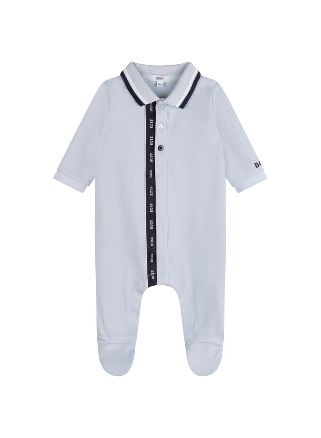 BOSS Baby Schlafanzug himmelblau mit Logo Details