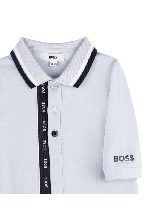 BOSS Baby Schlafanzug himmelblau mit Logo Details