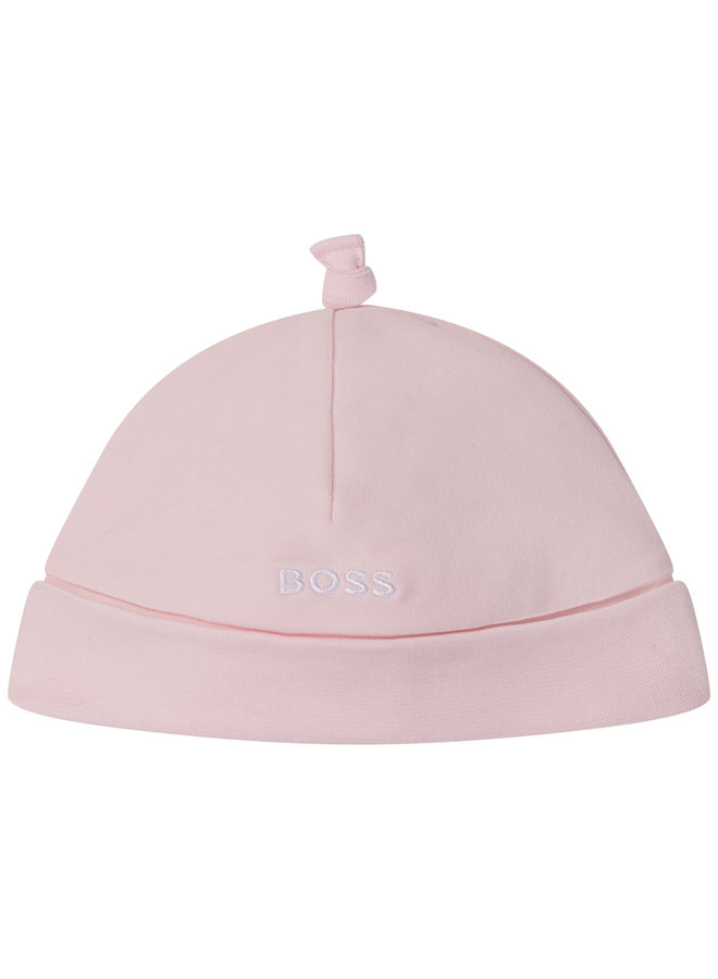 HUGO BOSS Baby Mütze rosa mit Logo