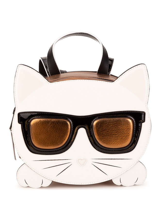 KARL LAGERFELD KIDS Rucksack Katze Choupette weiß bronze