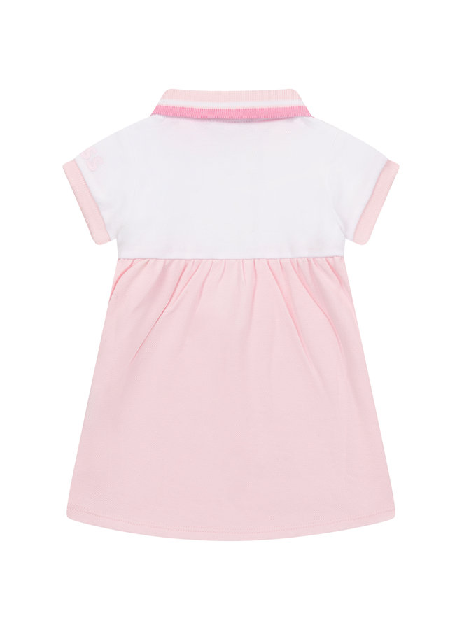 HUGO BOSS Baby Polokleid Kleid rosa weiß mit Logodetails