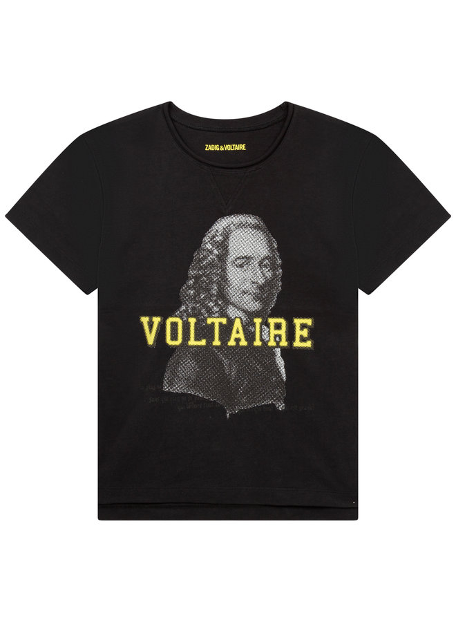 Zadig & Voltaire T-Shirt mit Philosophen Pop-Art Print in dunkelgrau