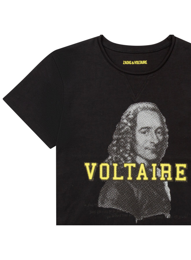 Zadig & Voltaire T-Shirt mit Philosophen Pop-Art Print in dunkelgrau