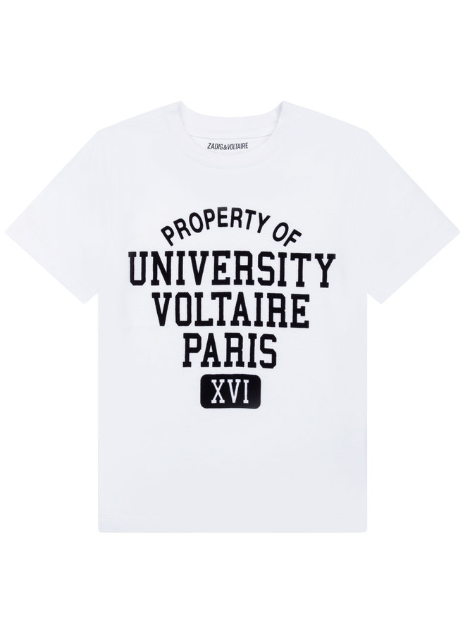Zadig & Voltaire T-Shirt weiß mit College Print