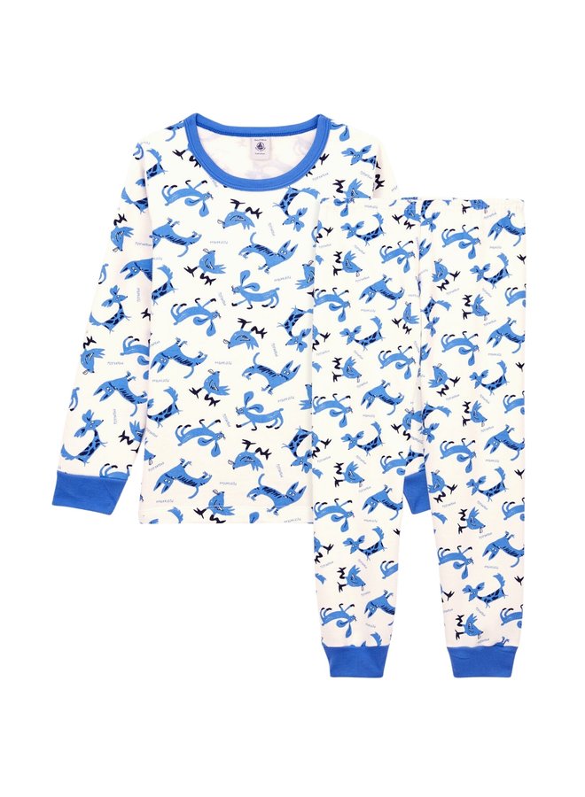 Petit Bateau Pyjama Milleraies aus Baumwolle mit Tiermotiv