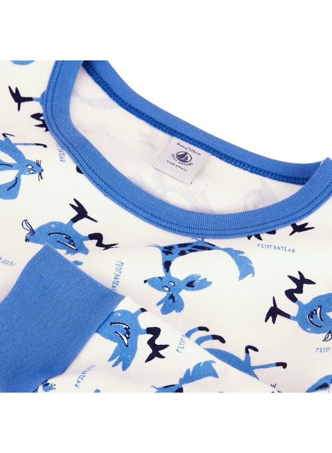 Petit Bateau Pyjama Milleraies aus Baumwolle mit Tiermotiv