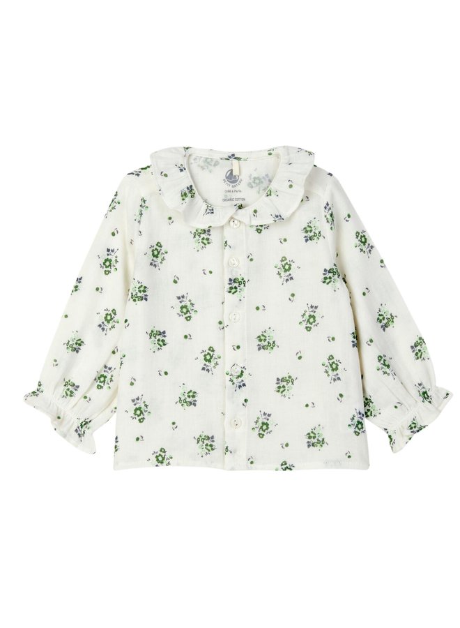 Petit Bateau Bluse aus Bio- Baumwoll-Gaze mit Blumenprint