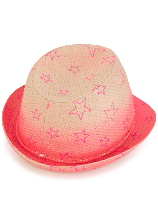 Billieblush Hut Sonnenhut Strohhut pink mit Sternen